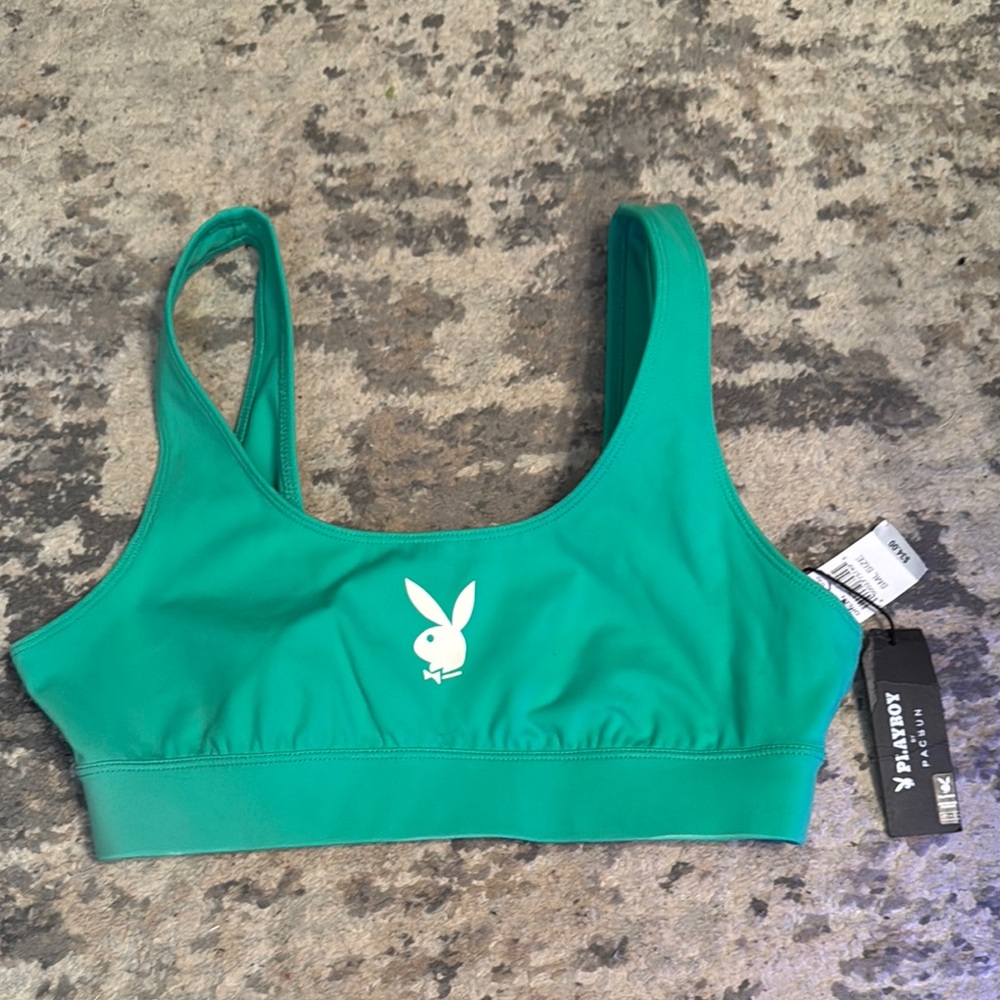 Playboy Green Sports Bra